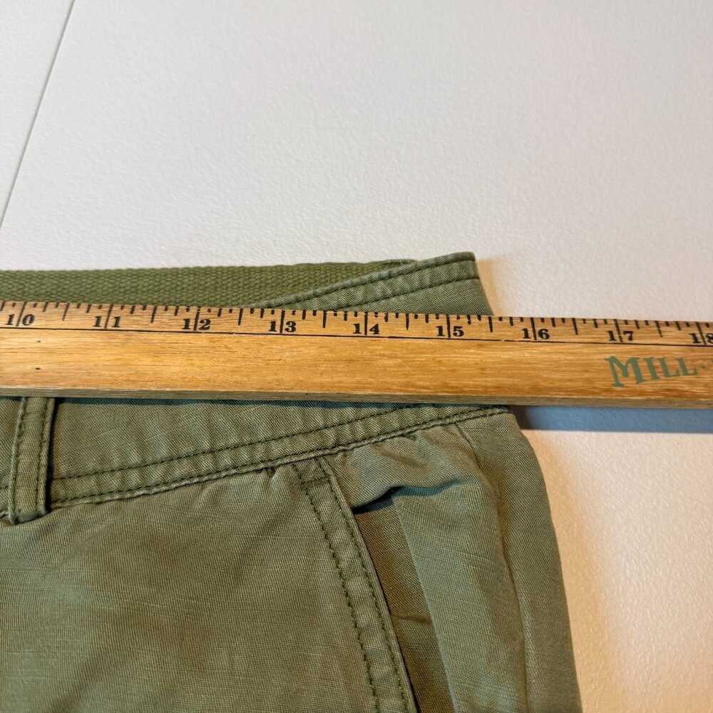 Anthropologie Women 2 Cargo Pants Army Green Pockets Wide Leg Baggy Fit Boho - Picture 6 of 9